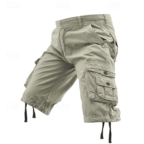  Bărbați Pantaloni scurti tactici Pantaloni scurți cargo Capri Pantaloni Scurți Cargo Pantaloni Scurți Σορτς πεζοπορίας Nasturi Multi Buzunare Simplu Purtabil Lungime gambă În aer liber Zilnic Camping