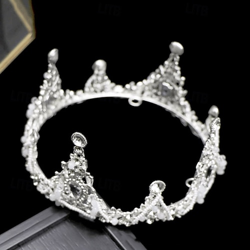  Kids Girls' Tiara Princess Crown Flower Girl Sweet Party Birthday Solid Color Silver Gold