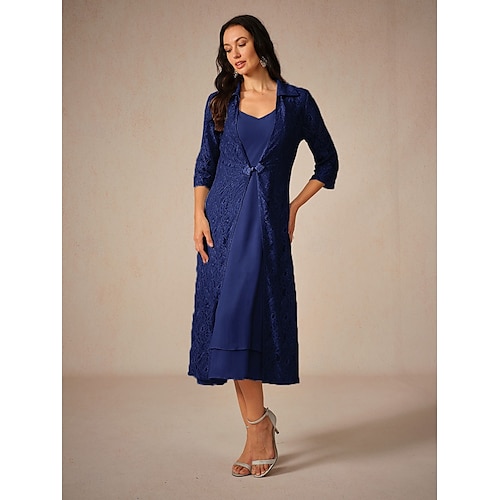  Damen Midikleid Chiffon-Kleid Elegant Fließend kleid hochzeitsgast Verabredung Regular Fit Feste Farbe Ärmellos Quadratischer Ausschnitt Marineblau Sommer