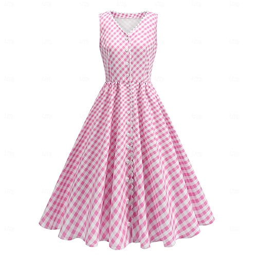 Retro Vintage 1950s Dress Swing Dress Plaid Fancy Dress Women's Carnival Masquerade Daily Wear Bachelorette Party Adults' Dress Homecoming Dresses Retro Vintage 1950s Dress Swing Dress Plaid Fancy Dress Women's Carnival Masquerade Daily Wear Bachelorette Party Adults' Dress Homecoming Dresses
