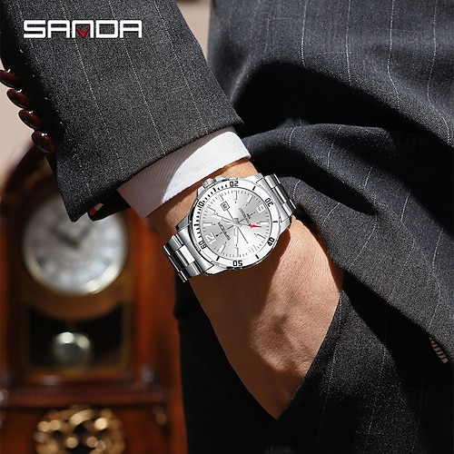 SANDA 3265 Men's Quartz Watch Simple and Fashionable Large Dial