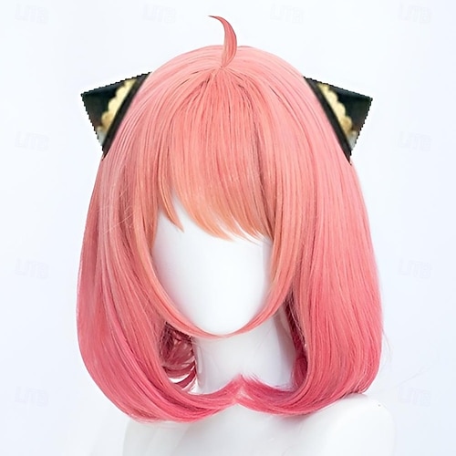  Cosplay Wigs Women's Bob With Bangs / Heat Resistant Fiber kinky Straight Pink Teen Adults' Anime Wig / Synthetic Hair