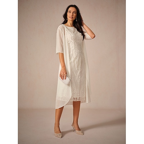  dam chiffong cover-up jacka enfärgad elegant snygg halvärm vit sommar vår