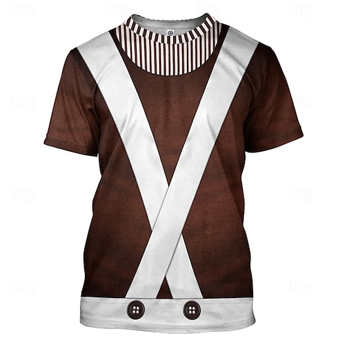  Charlie y la fábrica de chocolate Willy Wonka Oompa Loompa T-Shirt Dibujos Manga Estampado 3D Gráfico Para Pareja Hombre Mujer Adulto Carnaval Mascarada Impresión 3D Fiesta Casual Diario
