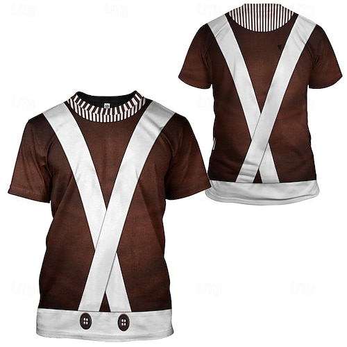  Charlie y la fábrica de chocolate Willy Wonka Oompa Loompa T-Shirt Dibujos Manga Estampado 3D Gráfico Para Pareja Hombre Mujer Adulto Carnaval Mascarada Impresión 3D Fiesta Casual Diario