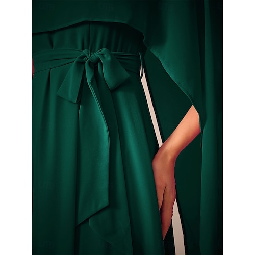 Per donna Abito maxi Abito a trapezio Elegante Formale Feste Ospite di nozze Vestibilità comoda Girocollo Verde scuro Estate