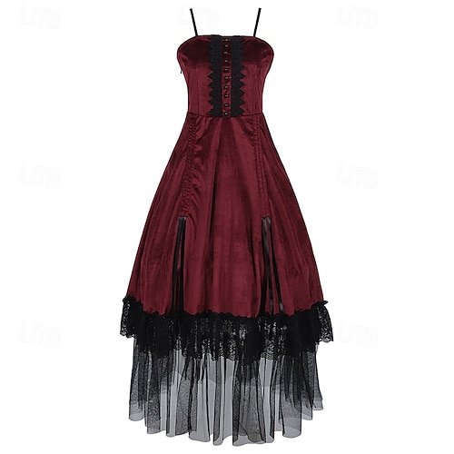 Punk & Gothic Medieval Cocktail Dress Dress Masquerade Prom Dress Witch  Lady Outlander Fancy Dress Women's Walpurgis Night Halloween Carnival Masquerade  Party Halloween Adults' Dress 2026 - kr.349