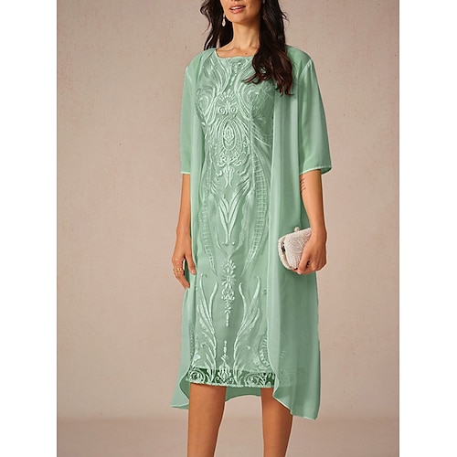  dam chiffong cover-up jacka enfärgad elegant snygg halvärm salvia grön sommar vår