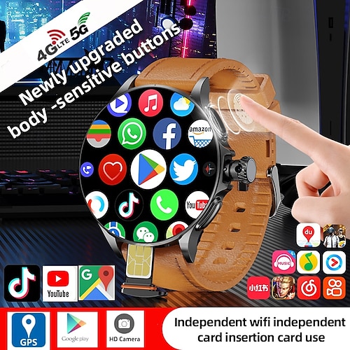 Montre intelligente SIM 4G iMosi WiFi GPS Moniteur de fréquence cardiaque Bluetooth Android iOS Batterie 1880mAh 1.95