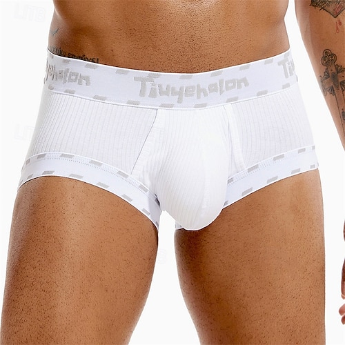Herren 1 Stück Boxershorts Patchwork Polyester Atmungsaktiv Weich Bequem Farbblock Zitate & Sprüche Mittlere Hüfthöhe Schwarz Weiß