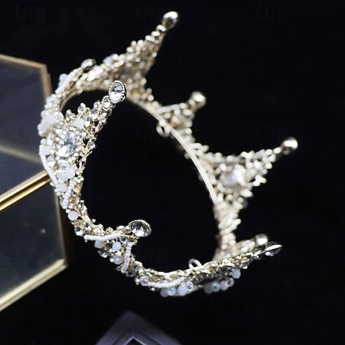  Kids Girls' Tiara Princess Crown Flower Girl Sweet Party Birthday Solid Color Silver Gold