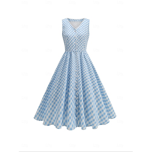 Retro Vintage 1950s Dress Swing Dress Plaid Fancy Dress Women's Carnival  Masquerade Daily Wear Bachelorette Party Adults' Dress Homecoming Dresses  2026 - JOD JD22.76