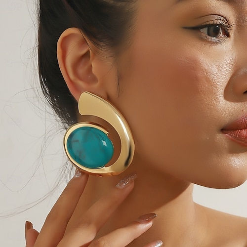 Femmes Boucles d'oreilles Classique Content Élégant Des boucles d'oreilles Bijoux Dorée Pour Mariage Soirée 1 Paire