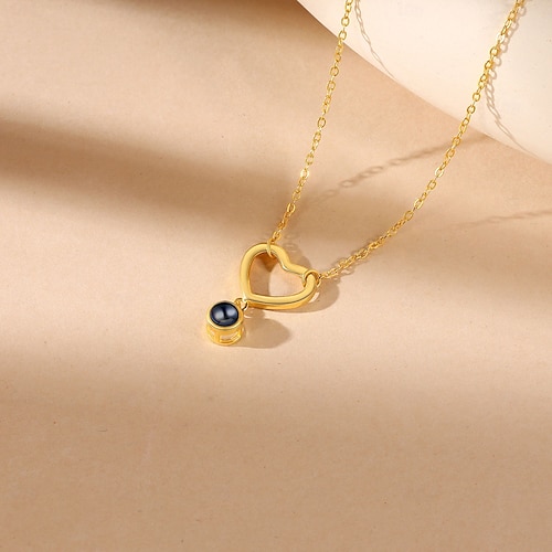  Collar de Corazón Personalizado - Regalo Ideal para Mamá - Colgante de Proyección de Foto Personalizada Regalo Significativo para Madre Abuela Esposa Novia Perfecto para el Día de la Mujer