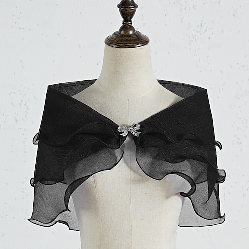 Shawls Women's Wrap Bolero Shrug Coats / Jackets Elegant Sun Protection Short Sleeve Chiffon Wedding Wraps With Pure Color For Formal Spring & Fall dress to impress 2025 2026 - AU $26.99 Shawls Women's Wrap Bolero Shrug Coats / Jackets Elegant Sun Protection Short Sleeve Chiffon Wedding Wraps With Pure Color For Formal Spring & Fall dress to impress 2025 2026 - AU $26.99