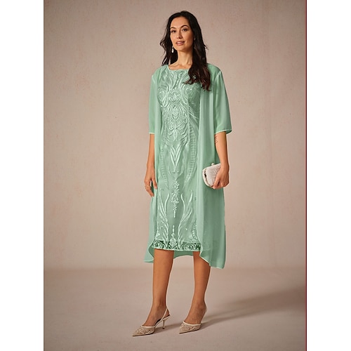  dam chiffong cover-up jacka enfärgad elegant snygg halvärm salvia grön sommar vår