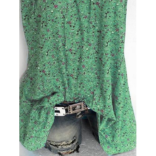  Femmes Débardeur caraco Fleuri Quotidien Occasionnel Sans manches Col en V Hauts Réguliers Quotidien Imprimé Noir Blanche Rose Claire Vert Été