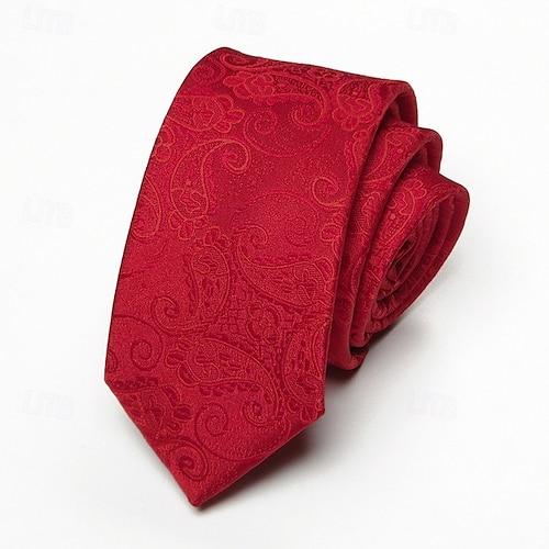  Men's Vintage Ties Wedding Party Patterned Tie with Floral Printed Black Yellow Red