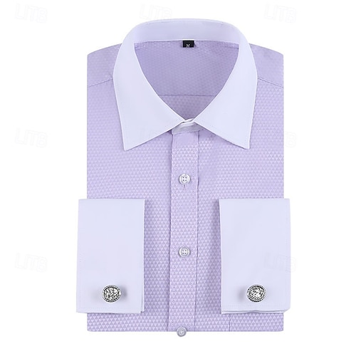 Manica Lunga Camicia Viola Uomo Fil A Fil Lilla