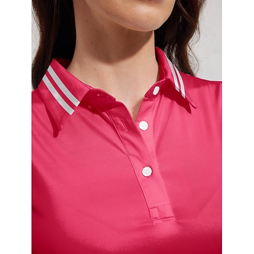  Dam Vandringspolotröja Rosa Kortärmad Överdelar Golfkläder för damer Kläder Outfits Bär kläder