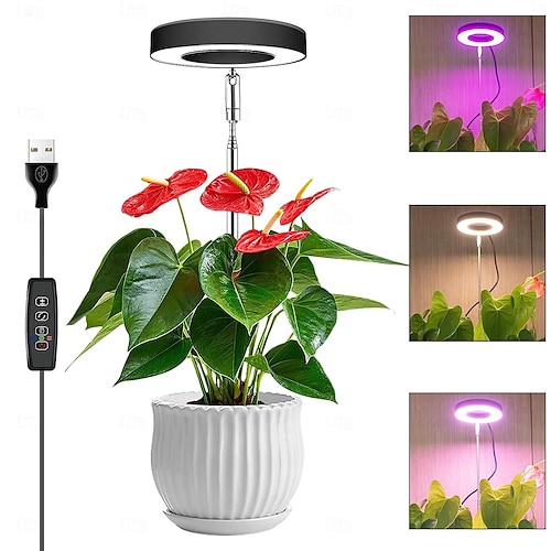 coltiva la luce a spettro completo led luce per piante da interno lampada per la coltivazione 10 luminosità dimmerabile timer automatico supporto nero altezza regolabile luce alone per piante grasse