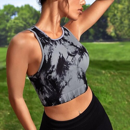 Gyabnw Maglietta Sportiva Donna Magliette Donna Senza Maniche Elastico Camicia Palestra Donna Indietro In Rete Traspirante - 10