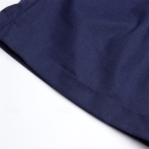  Herren Leinenshorts Schicke Shorts Sommershorts Strandshorts Plissee-Shorts Tasche Falten Gerader Schnitt Einfach Komfort Atmungsaktiv Knielang Outdoor Lässig Täglich Urlaub Mode Schwarz Weiß