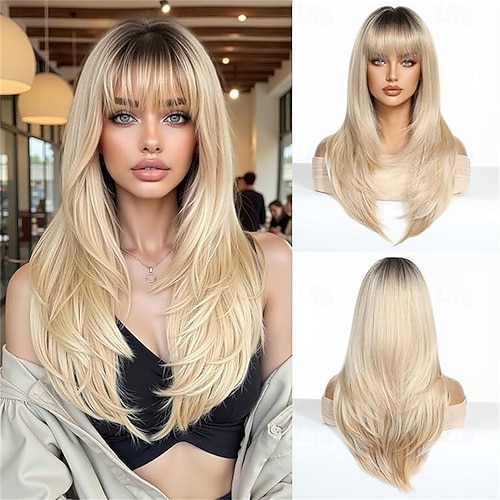 Long Straight Copper Wigs for Women Natural Synthetic Hair  display picture 1