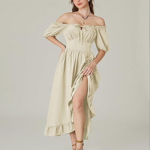 cottagecore fancy dress Vintage Meadow Cottagecore Dress Ivory / S