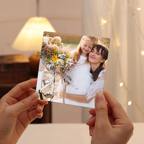  Blocco foto personalizzato Acquisto di blocchi in vetro acrilico Personalizzato Blocco fotografico Regalo di nozze Compleanno Festa del papà Matrimoni