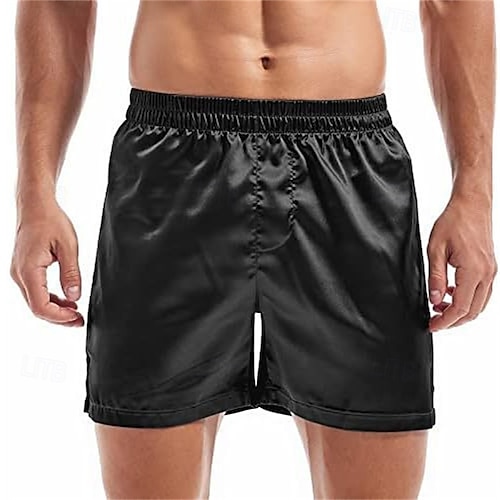 Hombre 1 pc Bragas básicas Boxer Boxers Cintura elástica 30% algodón Transpirable Suave Cómodo Plano Tiro Medio Negro Blanco