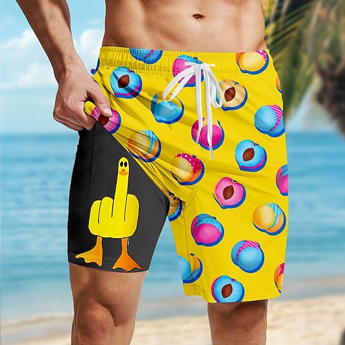 Pantalones Ropa Piscina Hombre Hombre Gracioso Melocotón Pato