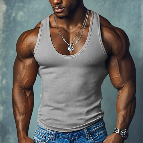  Homens Malha Íntima Camiseta Interior camisa sem manga camisa espancadora Sem Manga Decote em U Profundo Scoop pescoço Verão Côr Sólida Pit Strip Moda Designer Esportivo Estriado Puro Ao ar livre