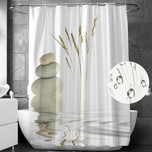 Tenda da Doccia con Ganci 180cm*180cm(70"*70") Adatta per Separare le Zone Umide e Secche nel Bagno Impermeabile e Resistente all'Olio Tema Classico Moderna