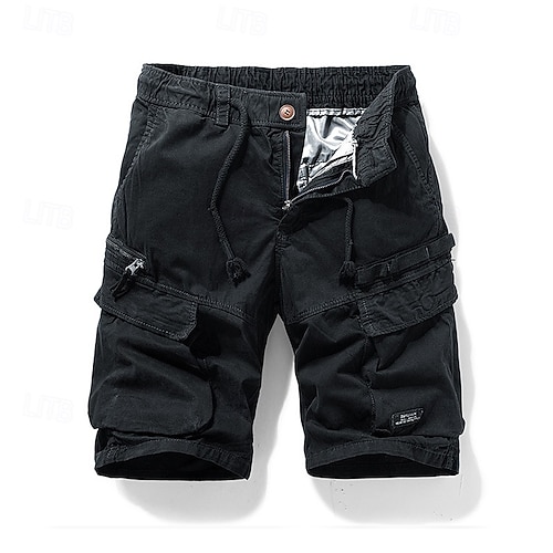 Duohropke Pantaloncini cargo da uomo, bermuda multi tasche, lunghezza al ginocchio, pantaloni cargo estivi, pantaloni da lavoro, elasticizzati