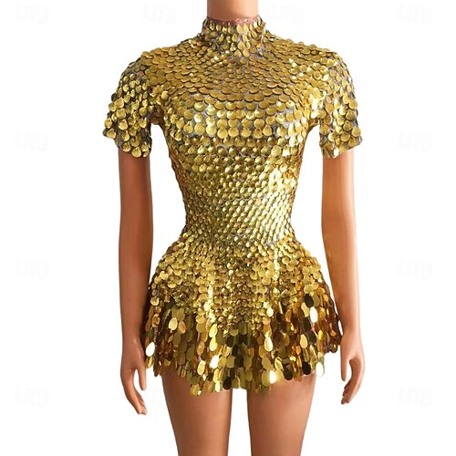 Carnival Costume Pride Glamorous Drag Queen Carnival Dress Mini Sequin Dress  Sparkle Sheer Women's Halloween Carnival Party Easy Carnival Costume Dress  Up 2026 - $114.99