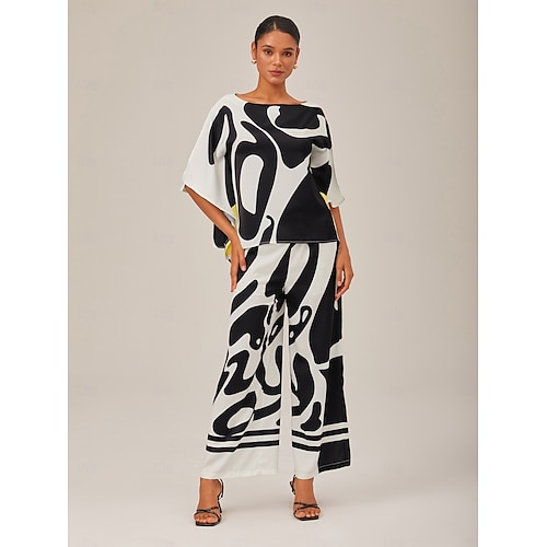  pantaloni casual neutri a gamba larga in raso culottes