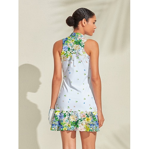  Dames golf jurk Groen Mouwloos Dames golfkleding kleding outfits draag kleding