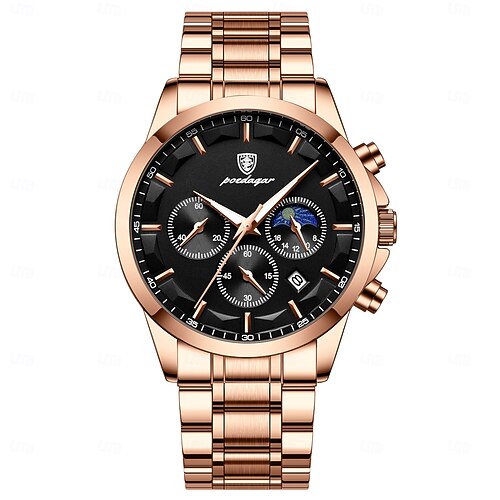 Orologio Da Uomo Di Lusso, Quarzo, Cassa Rettangolare In Lega, Cinturino In Pelle, Impermeabile 30m, Calendario E Luminoso