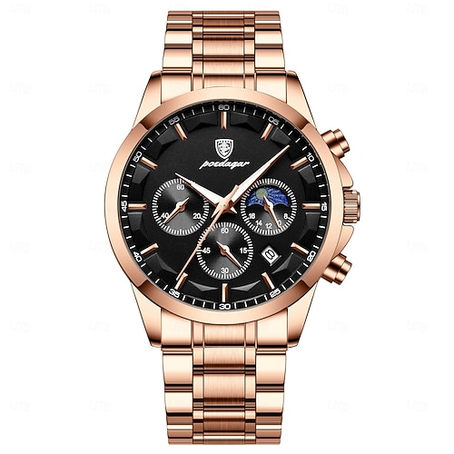 Orologio Da Uomo Di Lusso, Quarzo, Cassa Rettangolare In Lega, Cinturino In Pelle, Impermeabile 30m, Calendario E Luminoso