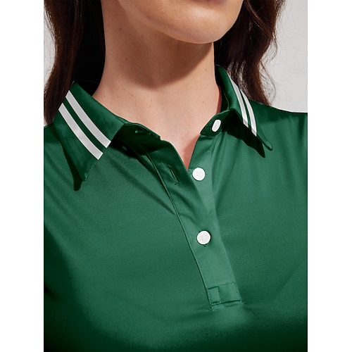  Dam Vandringspolotröja Mörkgrön Kortärmad Överdelar Golfkläder för damer Kläder Outfits Bär kläder