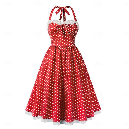 Polka Dots Retro Vintage 1950s Grease Outfits Dress Swing Dress Polka dots  Fancy Dress Women's Carnival Masquerade Daily Wear Adults' Dress Homecoming  Dresses 2026 - AU $51.89