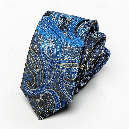  Men's Vintage Ties Wedding Party Patterned Tie with Floral Printed Black Yellow Red