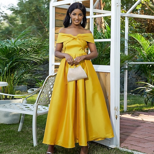 mustard yellow a line dress Women's Dark yellow Crinkled Dress with Eyelet Embroidery