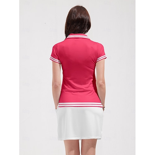  Dam Vandringspolotröja Rosa Kortärmad Överdelar Golfkläder för damer Kläder Outfits Bär kläder