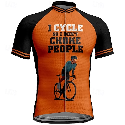 Per uomo Maglia da Ciclismo Grafico Lettere Numeri Manica Corta