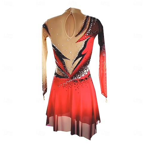 red and black figure skating dress Classic Faded Red Skating Dress