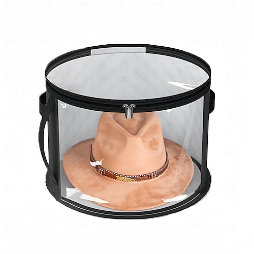  Hat Storage Bag for Travel, Foldable Round Organizer Case for Wide Brim Hats and Clothes, Portable Hat Box with Zipper Lid