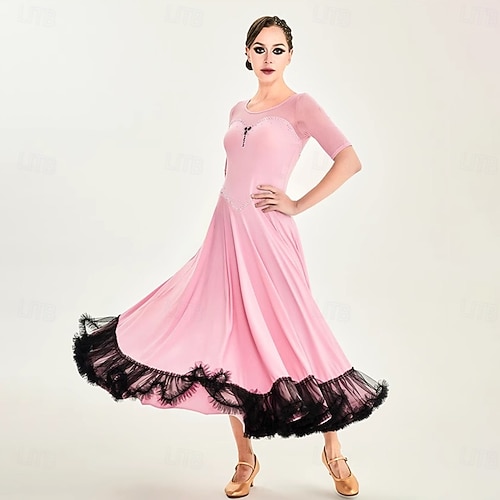 ballroom short dress Ballroom Dance Competition Dress Women's Performance Modern Dancewear Clothes  Short Sleeve Waltz Standard Dress 2026