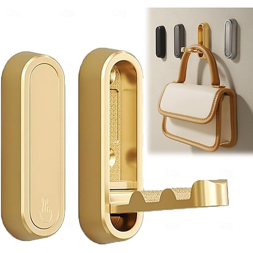 2 ganchos de pared plegables para colgar abrigos, toallas, ropa, sombreros, bolsos y llaves.